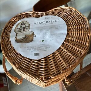 Picnic Time Wicker Heart Basket
